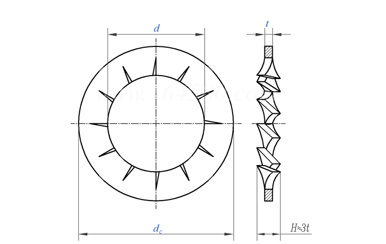 内锯齿锁紧垫圈 内锯齿锁紧垫圈